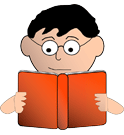 Illustration eines lesenden Jungen
