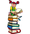 Illustration eines lesenden Mädchen