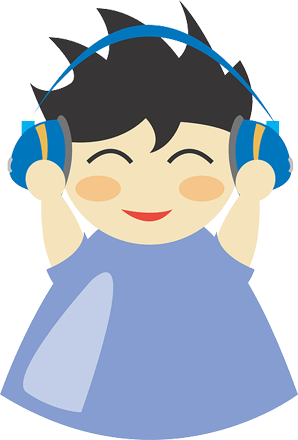 Illustration einer Person mit Kopfhörern