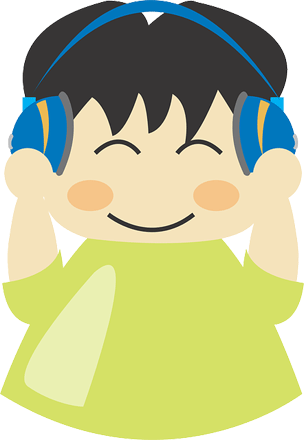 Illustration einer Person mit Kopfhörern
