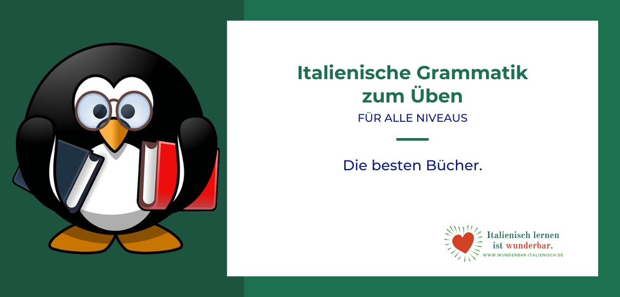 Teaser-Bild für Grammatik zum Üben - Eule mit Büchern unter dem Arm mit beschreibendem Text