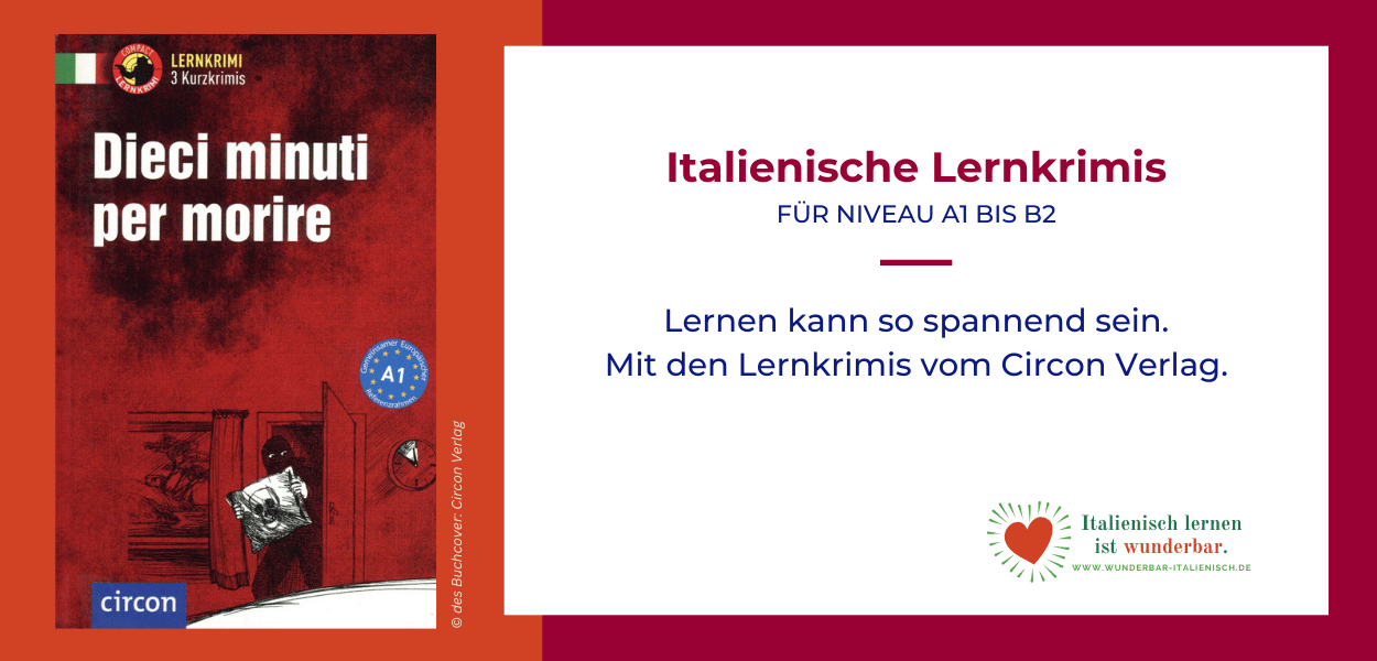 Cover eines Buchs aus der Reihe der Lernkrimis vom circon-Verlag mit beschreibendem Text