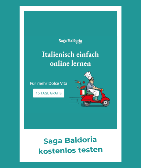 Teaser mit Werbung für den Sprachkurs von Saga Baldoria