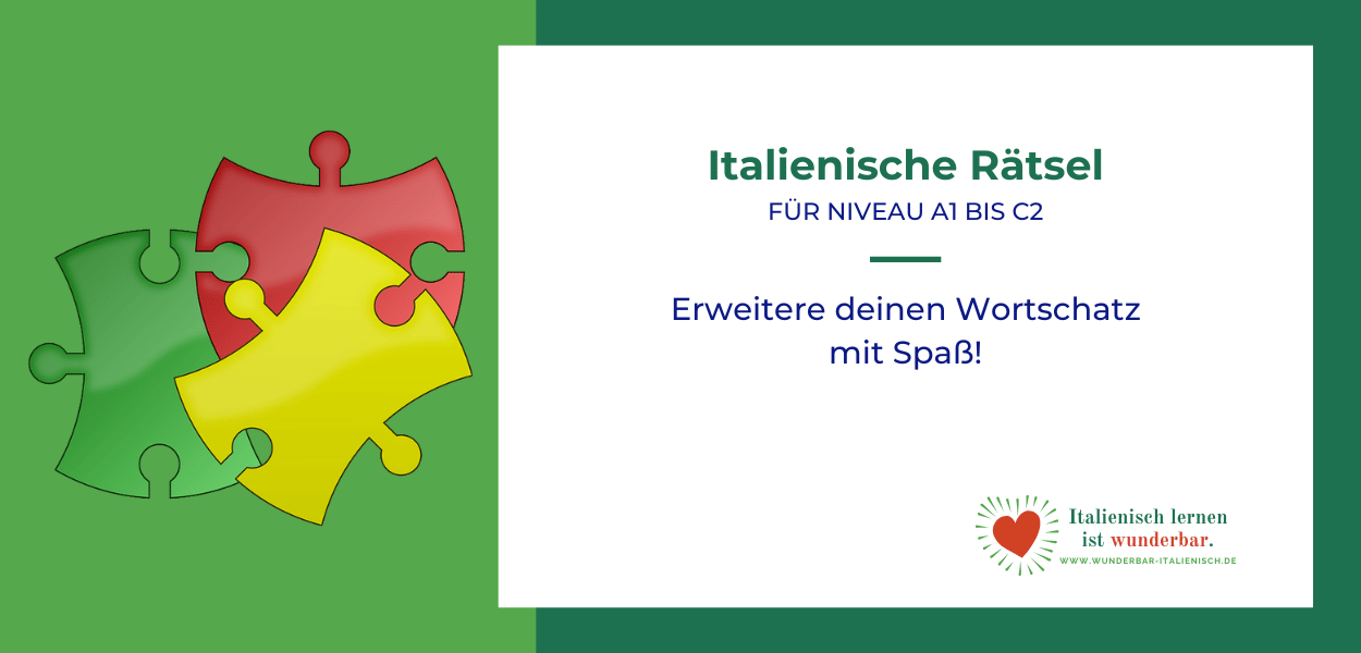 Abbildung von Puzzleteilen als Zeichen für italienische Rätsel