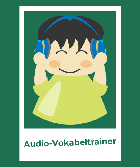 Teaser-Bild für Audio-Vokabeltrainer mit der Abbildung einer Person mit Kopfhörern