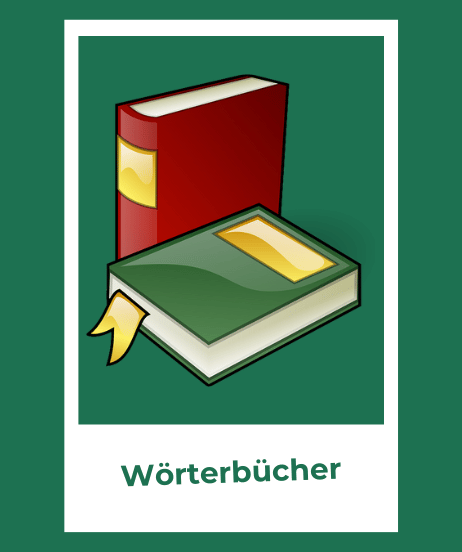 Italienische Wörterbücher mit der Abbildung von zwei Büchern