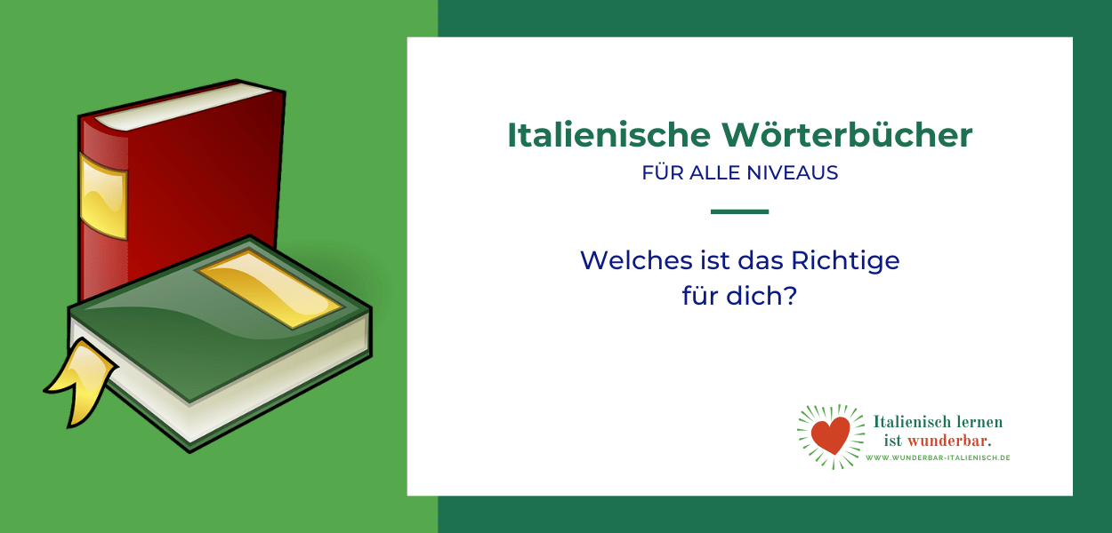 Teaser-Bild für Wörterbücher mit der Abbildung von zwei Büchern mit beschreibendem Text