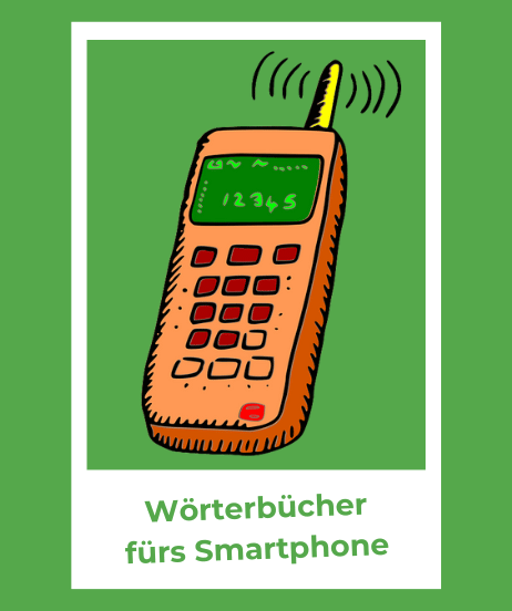 Teaser-Bild für Wörterbücher fürs Smartphone mit der Abbildung eines Handys
